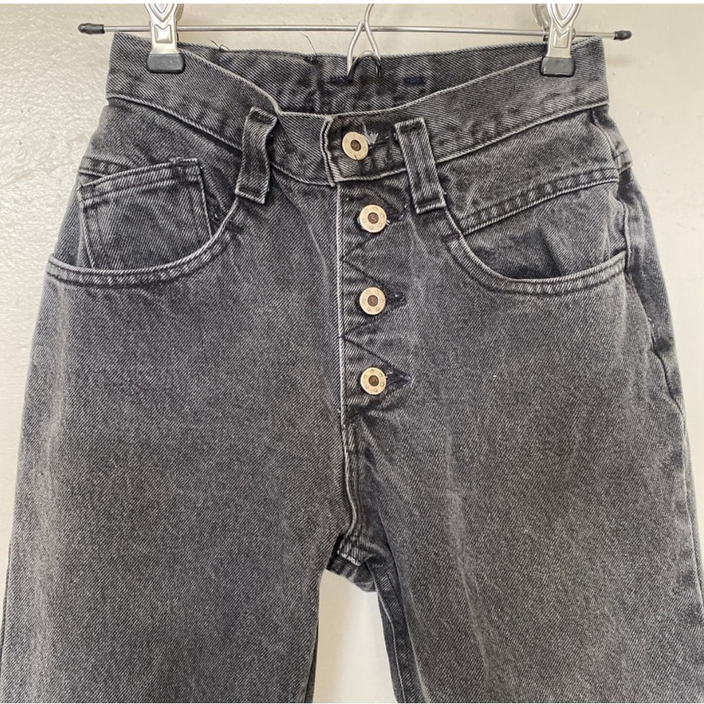 Vintage 1990s Lee Gray Button Front Detail Denim Jeans